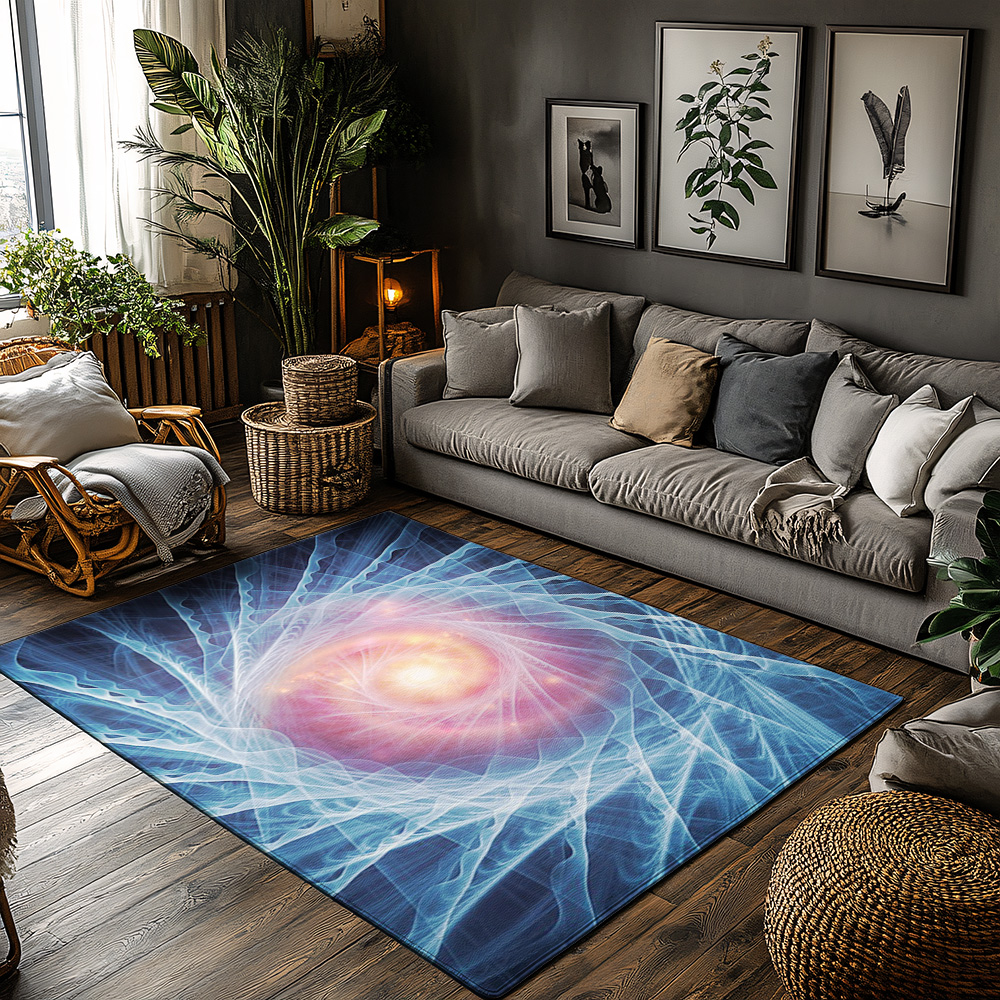 Galaxy Home Textiles - Vibrant Nebula Galaxy Abstract Blue Purple
