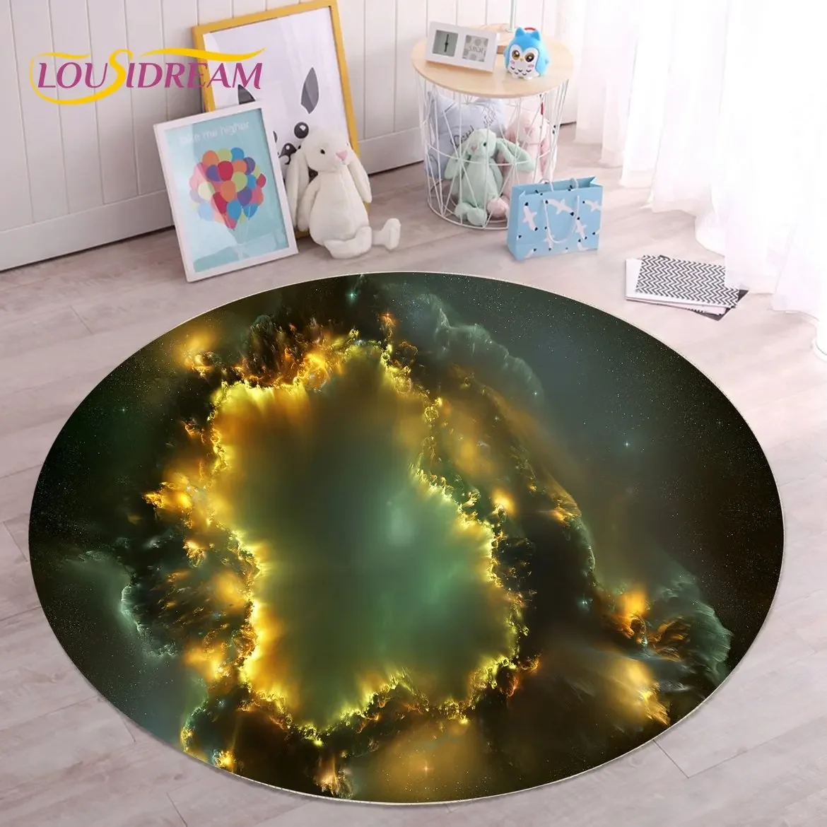 Galaxy Home Textiles - Crystal Velvet Galaxy Round Rug, HD