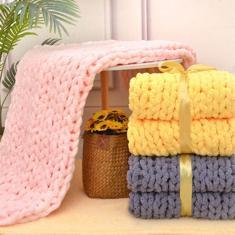 Throw Blanket Chunky Knit - Hand Chunky Knit Throw Blanket Soft