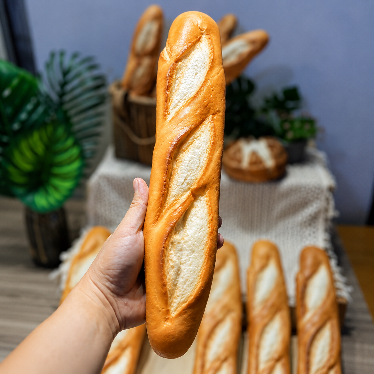 1PC PU Fake French Baguette Br - Home Textiles France ulasan dan harga