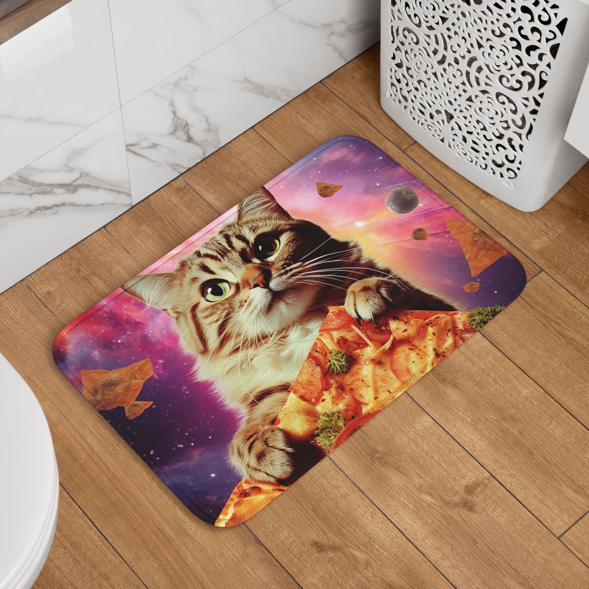 Meme Cat Galaxy Space Pizza Ju - Galaxy Home Textiles ulasan dan harga