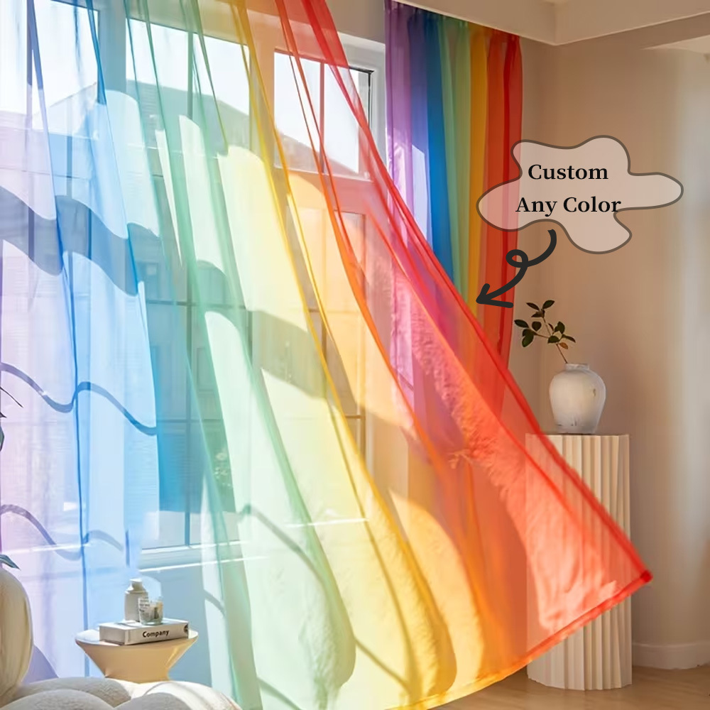 Custom 2D Flat 2pcs Sheer Curt - Home Textiles Usa ulasan dan harga