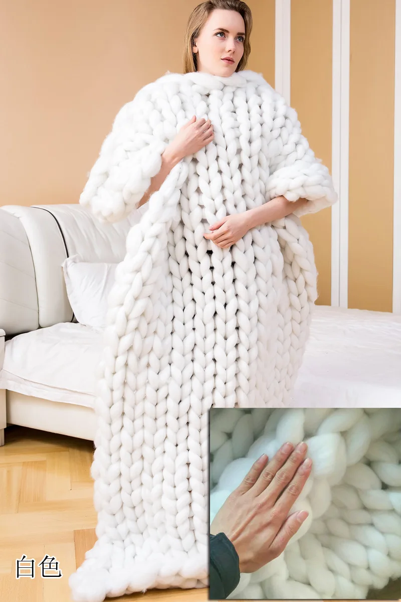 hot Handmade Chunky Knitted Bl - Throw Blanket Chunky Knit ulasan dan harga
