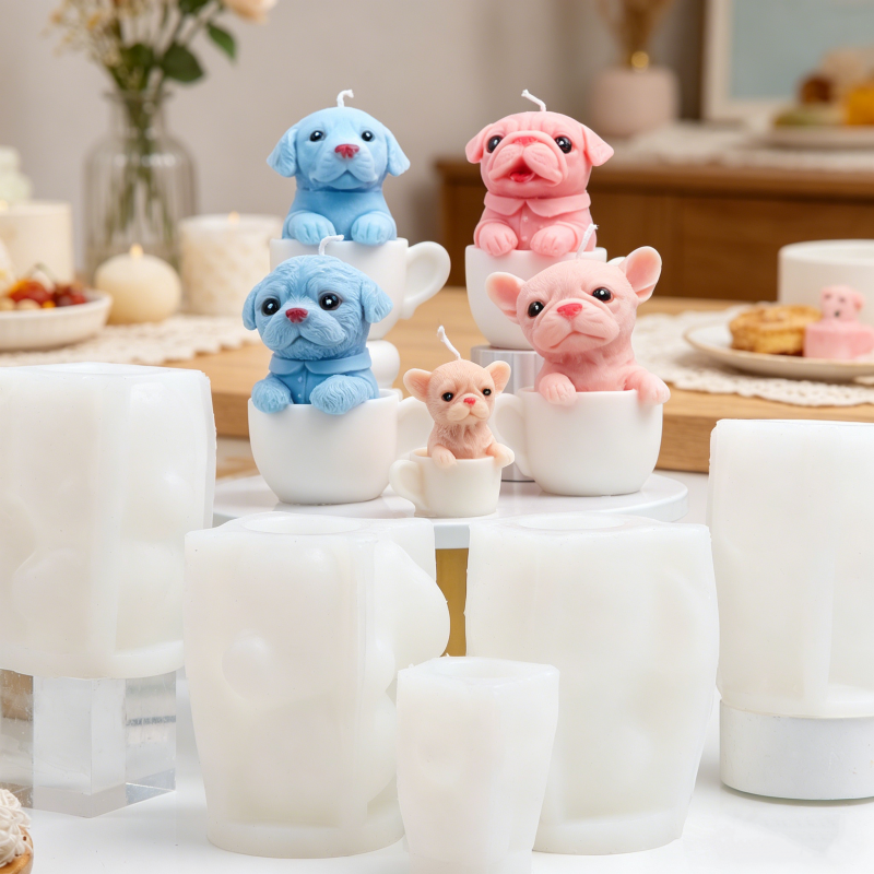 Cute Teacup Dog Silicone Candl - Home Textiles France ulasan dan harga
