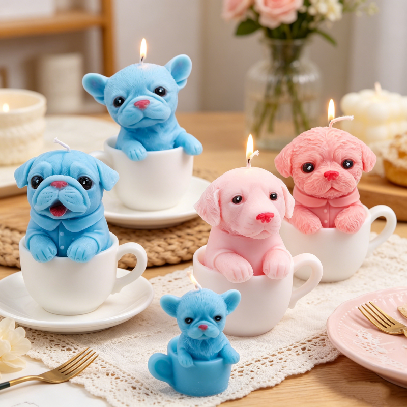 Cute Teacup Dog Silicone Candl - Home Textiles France ulasan dan harga