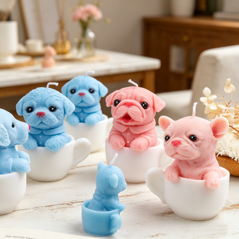 Cute Teacup Dog Silicone Candl - Home Textiles France ulasan dan harga