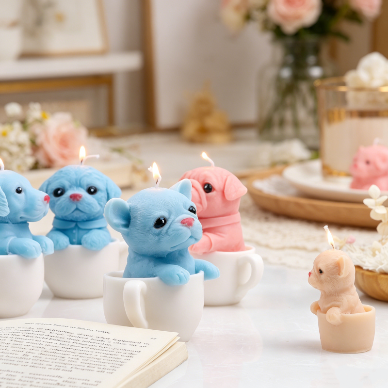 Cute Teacup Dog Silicone Candl - Home Textiles France ulasan dan harga