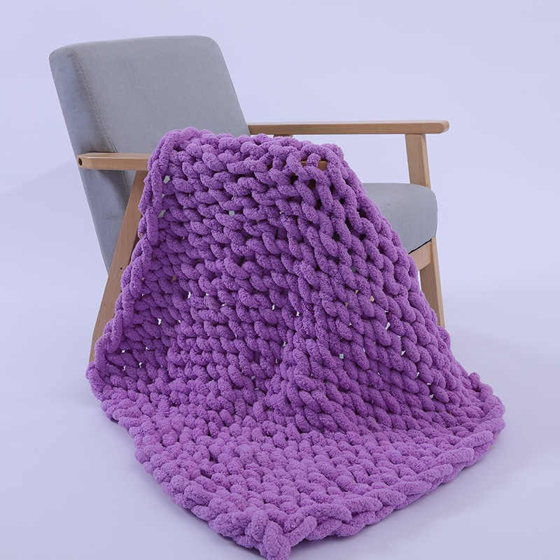 Hand Chunky Knit Throw Blanket - Throw Blanket Chunky Knit ulasan dan harga