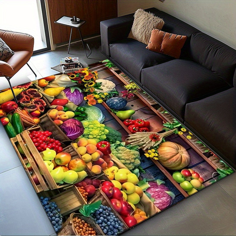 Vibrant Fruit Market Rug for K - Home Textiles Market ulasan dan harga