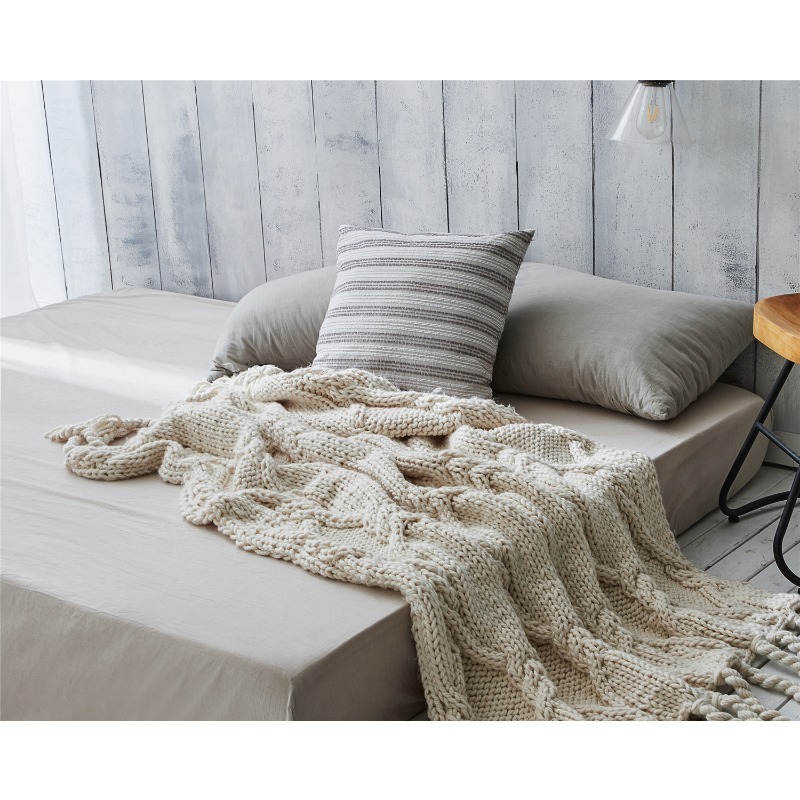 Thick Blanket Chunky Hand-wove - Throw Blanket Chunky Knit ulasan dan harga